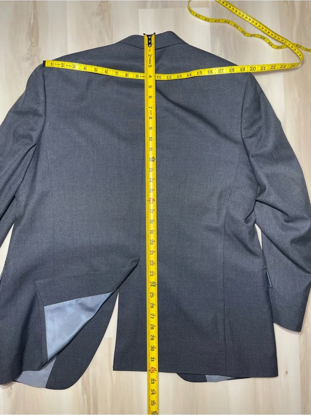 Saddlebred Blazer 44R Classic Solid Gray 2 Button Jacket Sports Coat Preppy